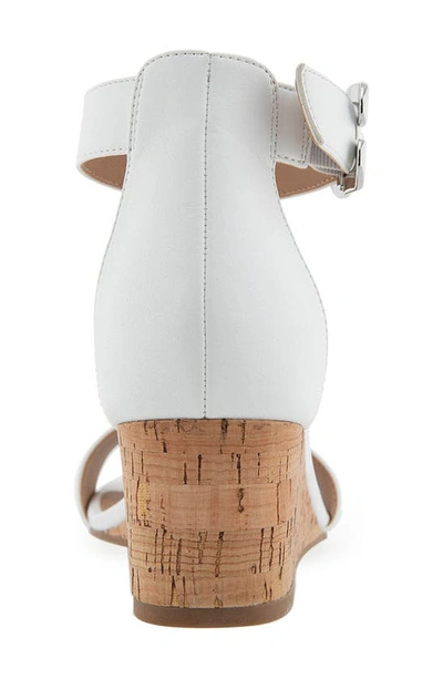 Aerosoles Willis Wedge Heel Sandal In White Pu