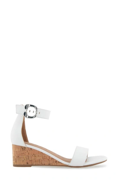 Aerosoles Willis Wedge Heel Sandal In White Pu