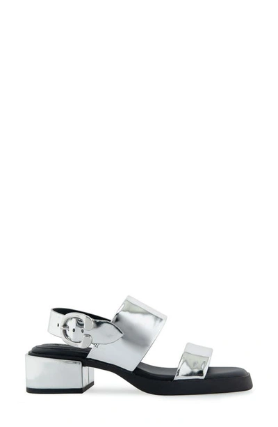 Shop Aerosoles Dove Platform Sandal In Silver Mirror Metallic