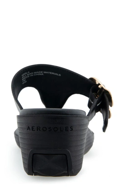 Shop Aerosoles Izola Wedge Sandal In Black Pu