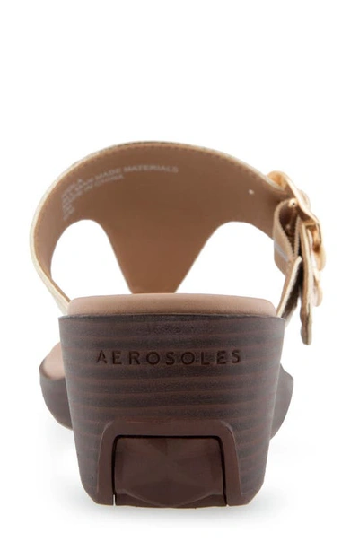 Shop Aerosoles Izola Wedge Sandal In Soft Gold Pu