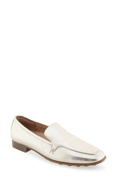 Shop Aerosoles Paynes Loafer In Soft Gold Leather