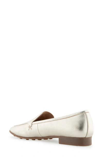 Shop Aerosoles Paynes Loafer In Soft Gold Leather