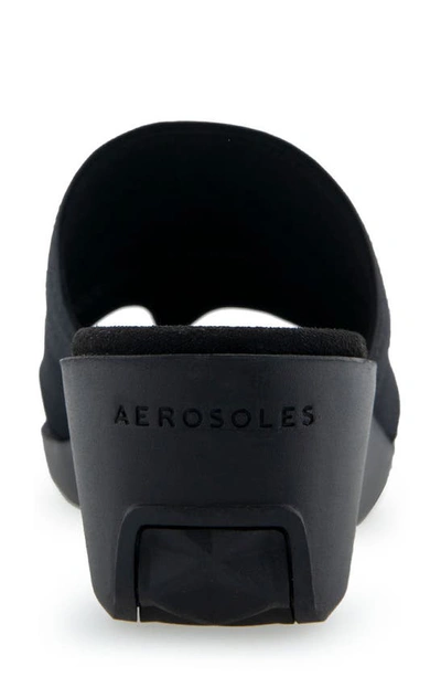 Shop Aerosoles Ilectra Wedge Sandal In Black Elastic
