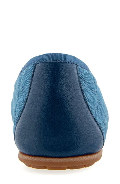 Aerosoles Pia Ballet Flat In Med Blue Quilted Denim