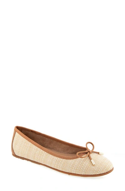 Shop Aerosoles Pia Ballet Flat In Natural Raffia