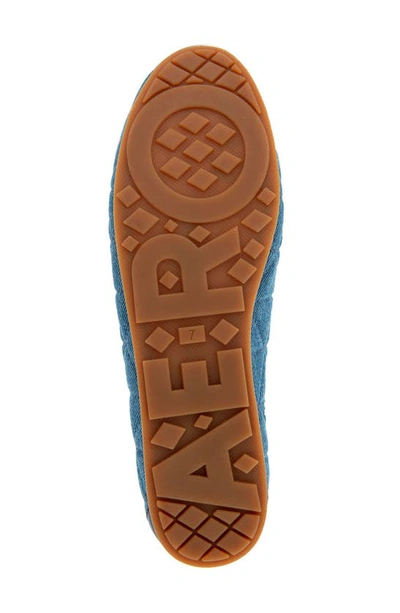 Aerosoles Pia Ballet Flat In Med Blue Quilted Denim