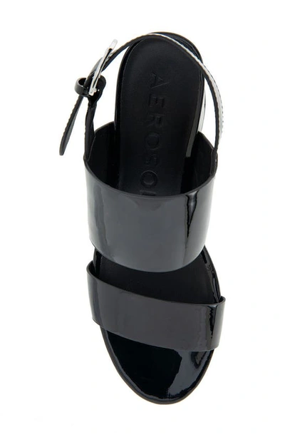 Shop Aerosoles Camilia Platform Sandal In Black Patent