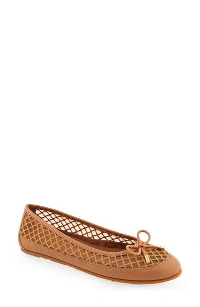 Shop Aerosoles Palma Flat In Tan Mesh