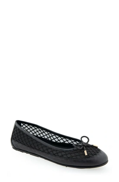 Shop Aerosoles Palma Flat In Black Mesh