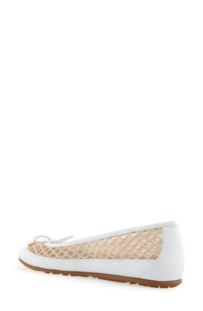 Shop Aerosoles Palma Flat In White Mesh