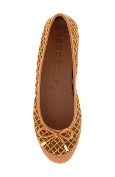 Shop Aerosoles Palma Flat In Tan Mesh