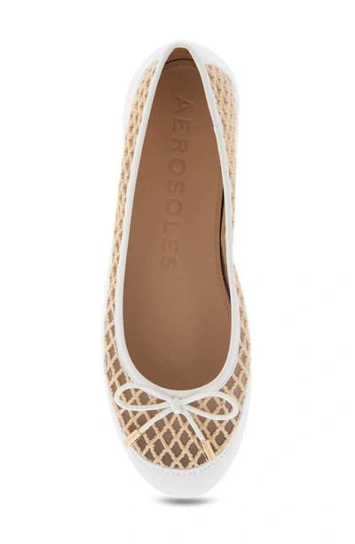 Shop Aerosoles Palma Flat In White Mesh