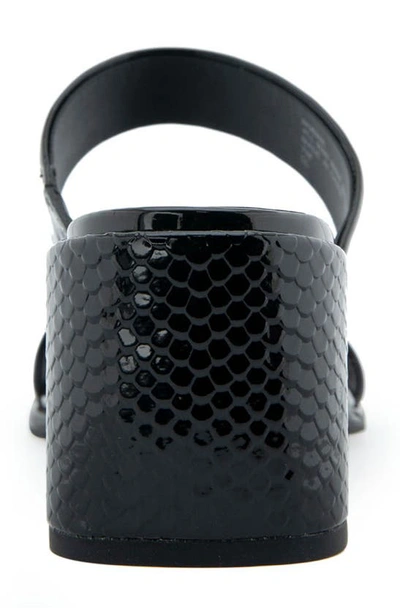 Aerosoles Norine Snake Embossed Sandal In Black Patent Pu