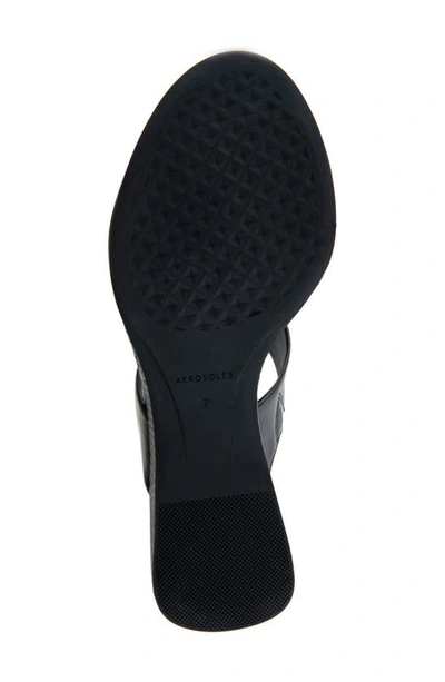 Shop Aerosoles Norine Snake Embossed Sandal In Black Patent Pu