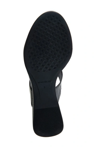 Aerosoles Norine Snake Embossed Sandal In Black Patent Pu