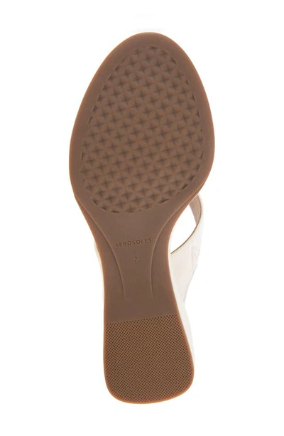 Shop Aerosoles Norine Snake Embossed Sandal In Eggnog Patent Pu