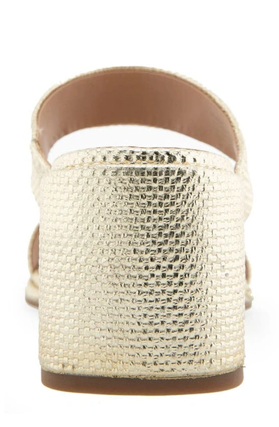 Aerosoles Norine Snake Embossed Sandal In Soft Gold Canvas