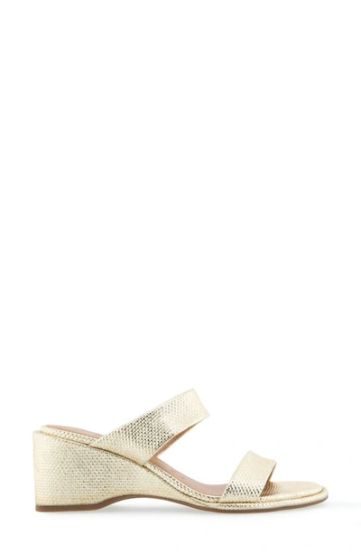 Aerosoles Norine Snake Embossed Sandal In Soft Gold Canvas
