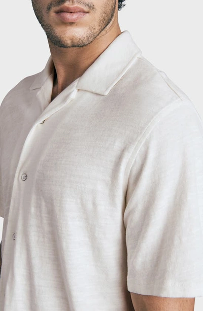 Shop Rag & Bone Avery Short Sleeve Jersey Button-up Shirt In Ivory