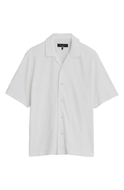 Shop Rag & Bone Avery Short Sleeve Jersey Button-up Shirt In Ivory