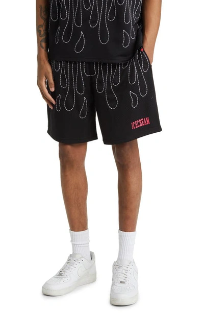Shop Icecream Pineapple Mesh Basketball Shorts In Black