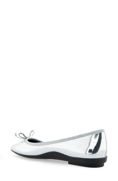 Shop Aerosoles Dumas Pointed Toe Ballet Flat In Silver Mirror Metallic Pu