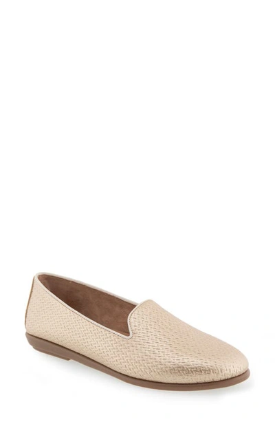 Shop Aerosoles Betunia Smoking Slipper In Soft Gold Pu