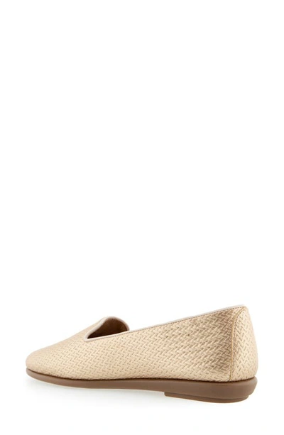 Shop Aerosoles Betunia Smoking Slipper In Soft Gold Pu