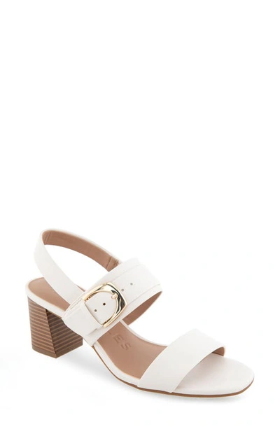 Shop Aerosoles Ellazia Slingback Sandal In Eggnog Pu Leather