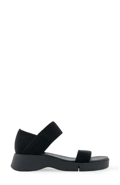 Shop Aerosoles Freedom Lug Sole Sandal In Black Elastic