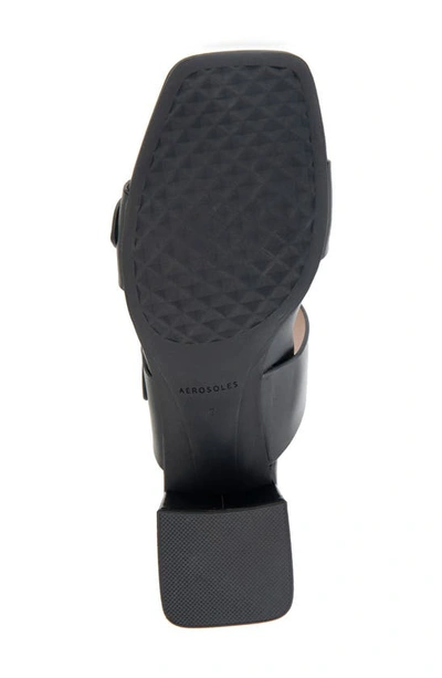 Shop Aerosoles Estella Block Heel Sandal In Black Leather