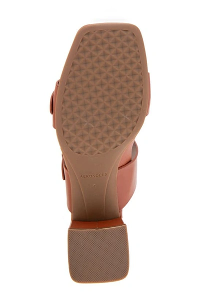 Shop Aerosoles Estella Block Heel Sandal In Ginger Bread Leather
