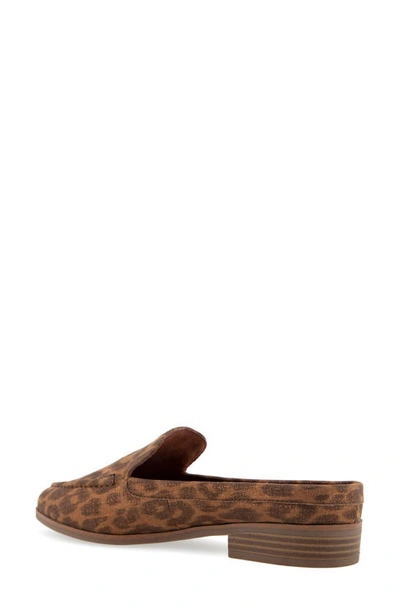 Aerosoles Enright Moc Toe Mule In Leopard Metallic Faux Suede