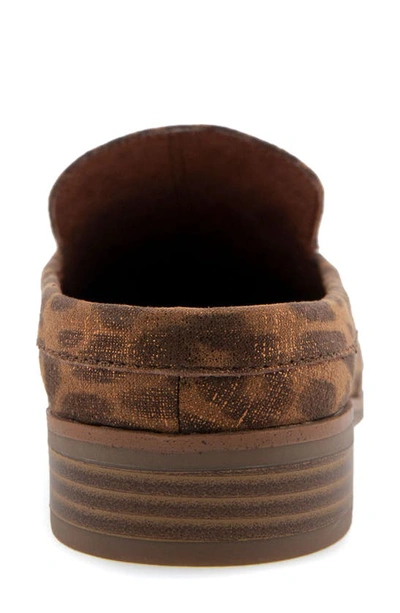 Aerosoles Enright Moc Toe Mule In Leopard Metallic Faux Suede