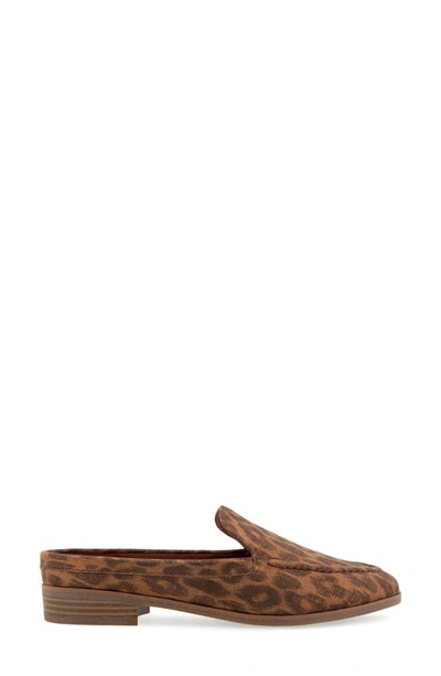 Aerosoles Enright Moc Toe Mule In Leopard Metallic Faux Suede