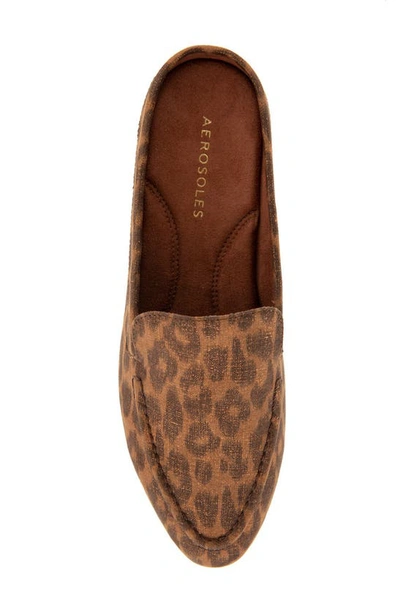 Aerosoles Enright Moc Toe Mule In Leopard Metallic Faux Suede