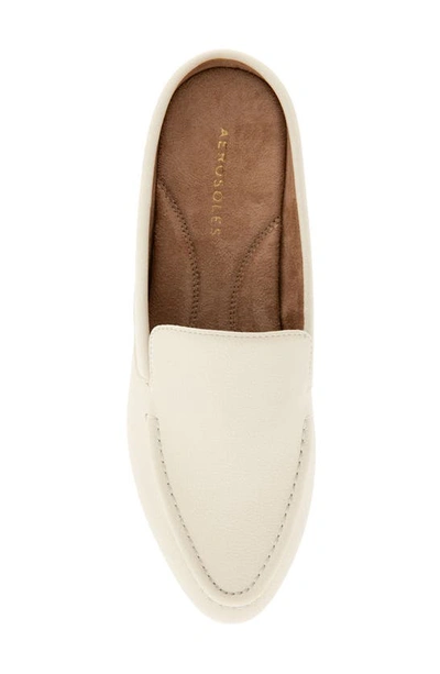 Shop Aerosoles Enright Moc Toe Mule In Eggnog Pu Leather