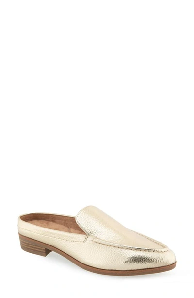 Shop Aerosoles Enright Moc Toe Mule In Soft Gold Pu