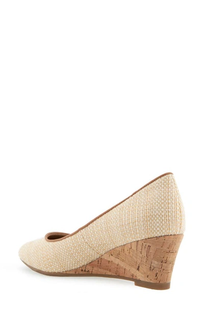 Shop Aerosoles Iris Wedge Pump In Natural Raffia