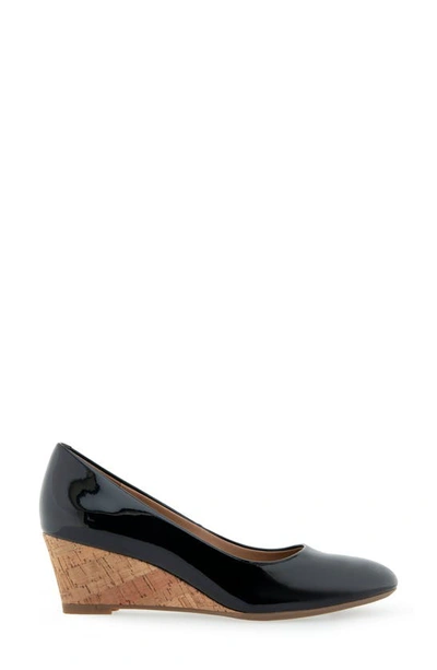 Shop Aerosoles Iris Wedge Pump In Black Patent