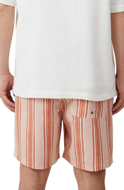 Shop Cotton On Kahuna Stripe Shorts In Clay Vertical