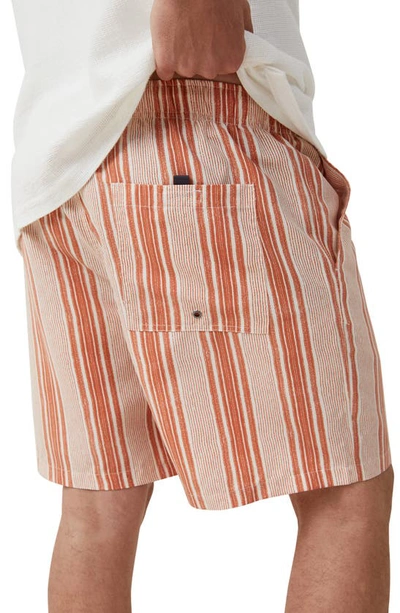 Shop Cotton On Kahuna Stripe Shorts In Clay Vertical