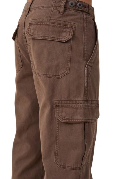 Shop Cotton On Tactical Cargo Pants In Vintage Dark Brown Herringbone