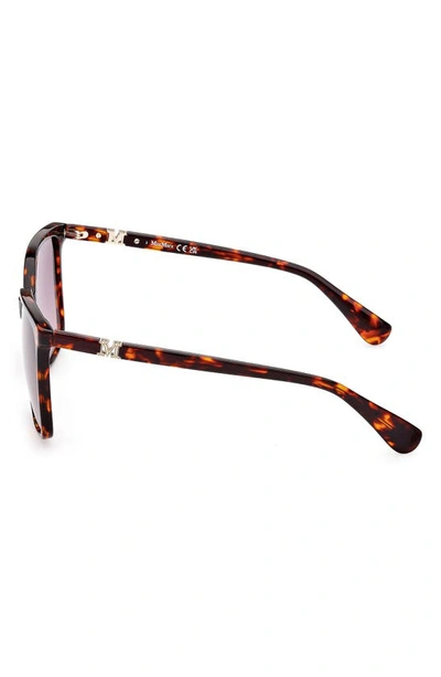 Shop Max Mara 57mm Gradient Square Sunglasses In Red Havana/ Gradient Brown