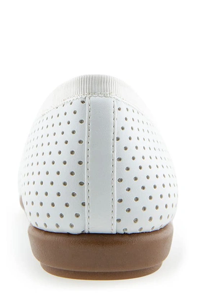 Aerosoles Homebet Bow Flat In White Perf