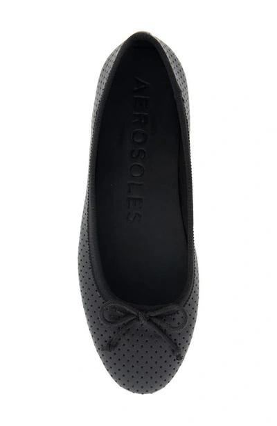 Aerosoles Homebet Bow Flat In Black Perf