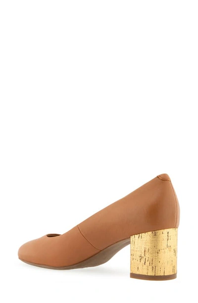 Shop Aerosoles Ebel Block Heel Pump In Tan Leather/tan