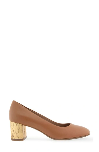 Shop Aerosoles Ebel Block Heel Pump In Tan Leather/tan