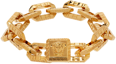 Shop Versace Gold Greca Quilting Bracelet In 3j000- Gold